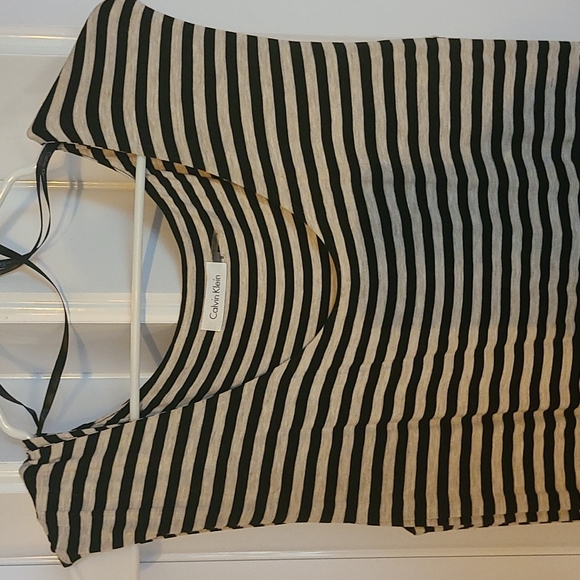 Calvin Klein Womens sz Large Maxi dress, Black and White striped, EUC. 2 for $20 - Picture 2 of 4